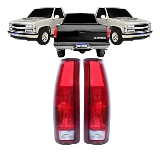 Par Lanterna Chevrolet Silverado Americana 1997 A 2002 Nova Ambos Lados Vermelho
