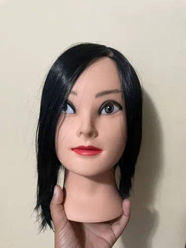 Cabeça de Treino com Cabelo Orgânico - Ideal para Corte e Penteados