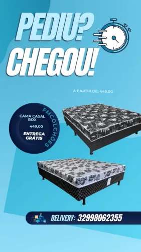 Cama Casal Box com Entrega Grátis - FMColchões