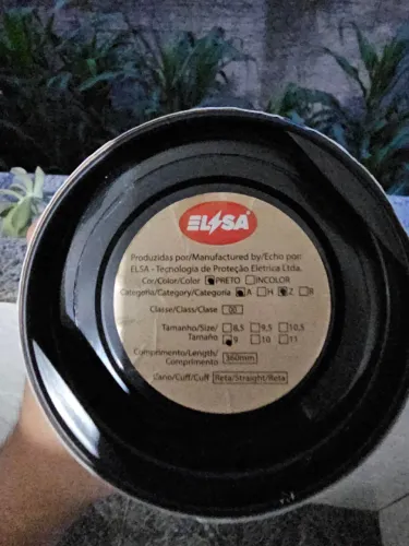 Luva Elsa Isolante Classe 00 500V CA 38400 (tamanho 9) + luva de vaqueta