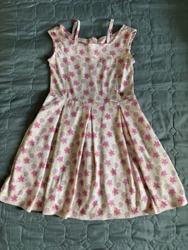 Vestido Lápis de Cor Tamanho 10 - Rosa com Estrelas - Manaus