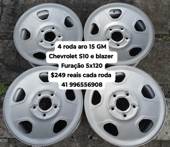 Rodas S10 e blazer aro 15 furação 5x120 . Rodas originais GM Chevrolet 