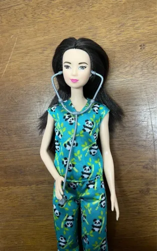 Boneca Barbie veterinária dos pandas
