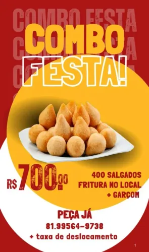 Salgados e serviços de garçons para eventos