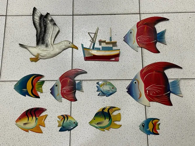 Kit de Decoração de Parede - Peixes e Gaivota