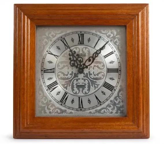 Relógio De Parede Eska Vintage - Madeira Cerejeira 35cm