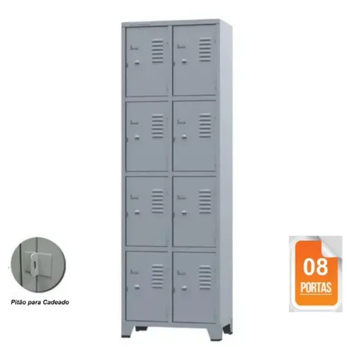 Roupeiro de Aço c/ 08 portas PEQUENAS - 1,96×0,63×0,36m -(FAZEMOS ENTREGAS DF E ENTORNO)