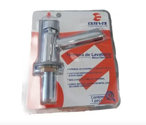 Torneira P Lavatório De Bancada Matic Cromada Esteves - Nova