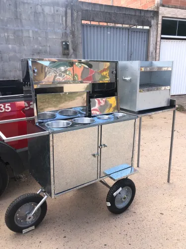 Carrinho de cachorro-quente e churrasco / carrinho de espetinho e Hotdog