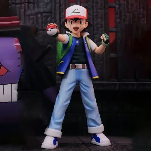 Boneco Ash com pokébola Pokémon Pikachu Action 13cm