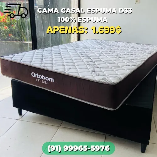 Cama Casal Ortobom D33 - 100% Espuma - Apenas R$ 1.699