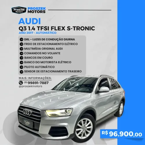 AUDI Q3 1.4 TFSI FLEX S-TRONIC - ANO 2017 AUTOMÁTICO, CARRO EM PERFEITO ESTADO.