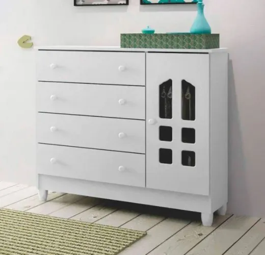 Cômoda infantil branca