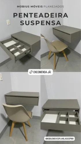 Penteadeira suspensa Mdf-moderna e elegante