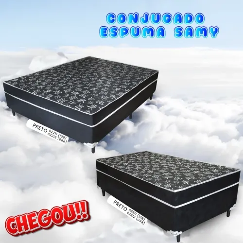 Cama Casal Solteiro com Colchão Conjugada 