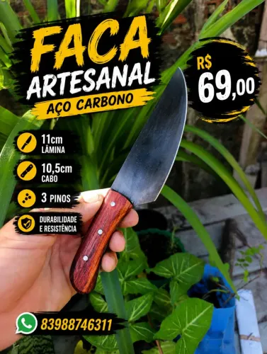 Faca artesanal aço carbono,tenho outros modelos