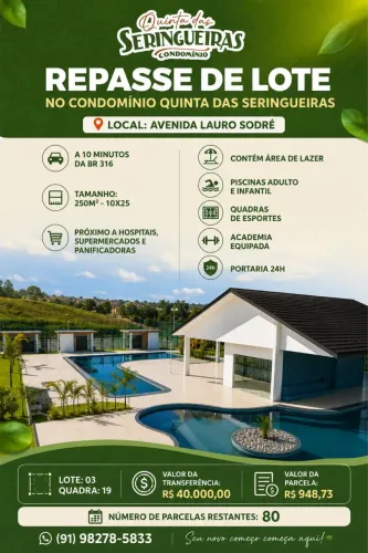 REPASSE DE LOTE - OPORTUNIDADE! ?