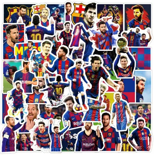 Kit 50 Adesivos do Jogador Leo Messi - Pcs Peças Unidades Autocolantes Esporte Futebol