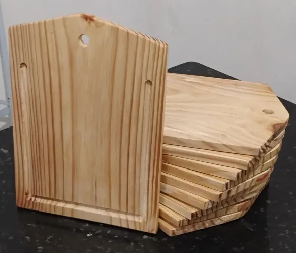 Kit 10 tábuas de pinus canaleta para sulco proteção com óleo mineral