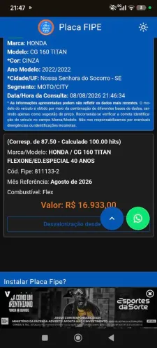 Vendo Honda Cg Titan 2022