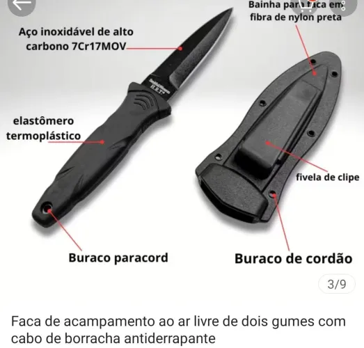 Neck Knife ( faca de pescoço) e cintura