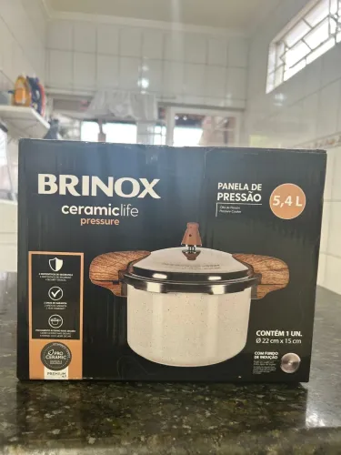 Panela De Pressão 2 alças Brinox Vanilla 5,4l Ceramic Life 