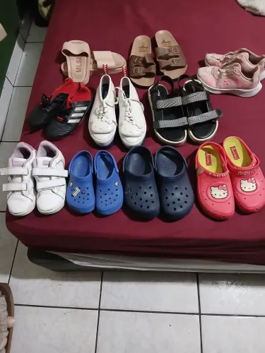 Lote infantil calçados 10 peças número 30 três 31 uma 35 uma 36 quatro 37 um 