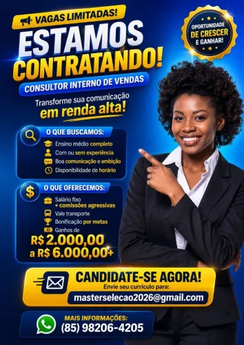 Vaga para Vendedor Interno