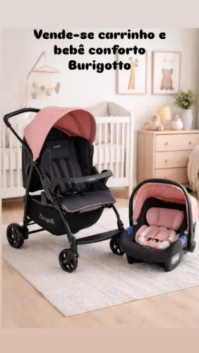 Carrinho de bebê Burigotto rosa Semi-novo 