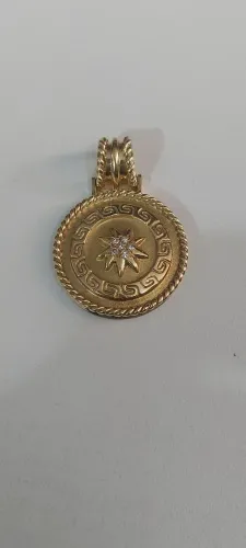 Pendente ouro brilhantes estilo versace