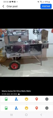 Carrinho para hot-dog com churrasqueira 