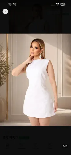 Vestido branco curto estruturado - Tamanho P