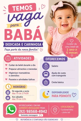 Vaga para Babá