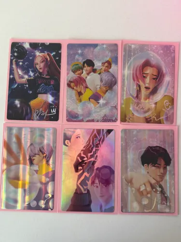 kpop demon hunters lote de photocards - não acompanha capinha rosa de photocard