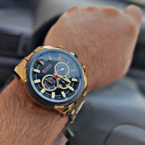 Relógio Curren de Luxo Dourado (6X SEM JUROS)