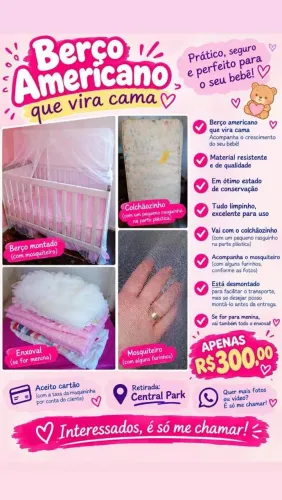 BERÇO AMERICANO QUE VIRA CAMA