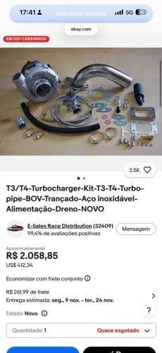 Kit T3/T4 turbocharger EBAY (NOVO)