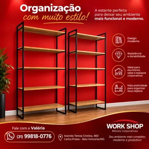 estante modular MDF e Aço