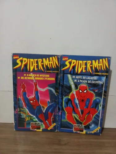 Vhs filme Spiderman A ameaça do mysterio + noite do lagarto 2 vhs desenho dublado homem
