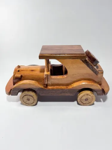 Carrinho De Madeira Artesanal Vintage Miniatura Colecionável