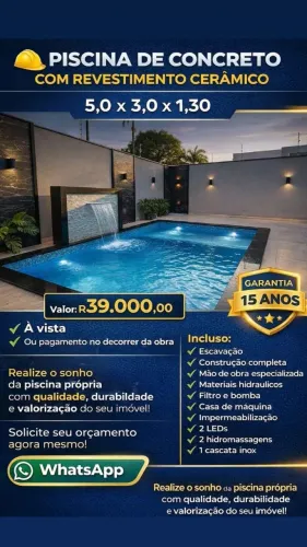 Piscina de concreto 5,0x3,0x1,30