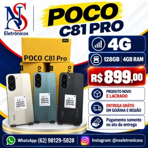 Celular Xiaomi Poco C81 Pro De 128GB 4gb Ram De 6.9" 13mp 8mp -(global) Novo Entregamos