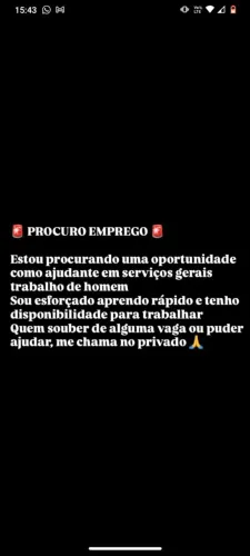 Precuro vaga de emprego