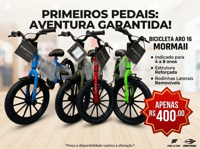 Vendo bicicleta aro 16 nova e lacrada mormaii