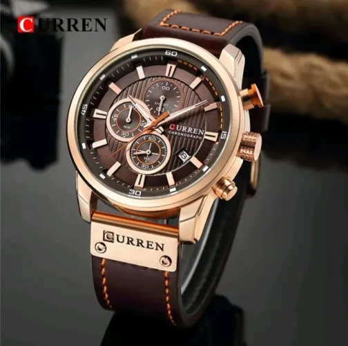 Relógio Masculino CURREN 8291 à Prova D'água Pulseira em Couro _ 2 Cores Disponíveis 