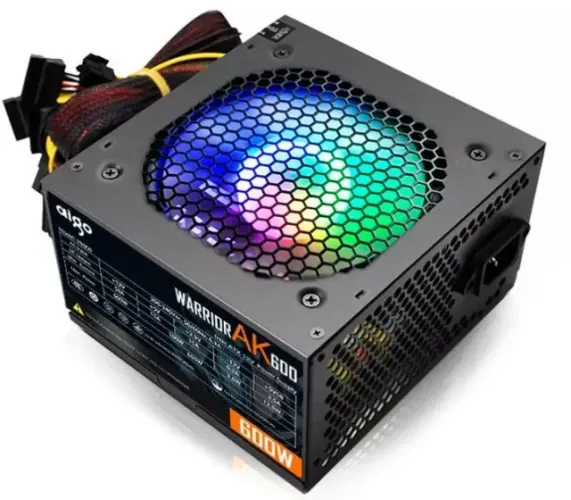 Fonte Aigo Warrior AK600, 600W, RGB, Preto