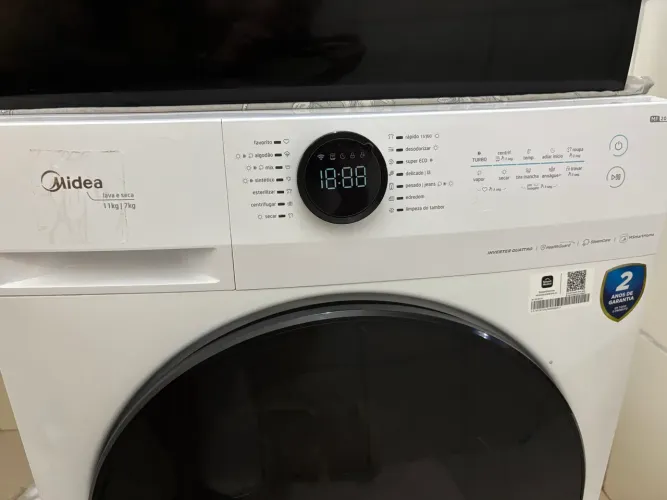 Lava e Seca Midea 8 Funções wifi integrado-alexa Mdl DWA08P1-127vt - INVERTER. NA GARANTIA