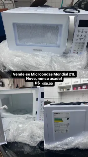 Vende-se Microondas mondial 21L  NUNCA USADO!