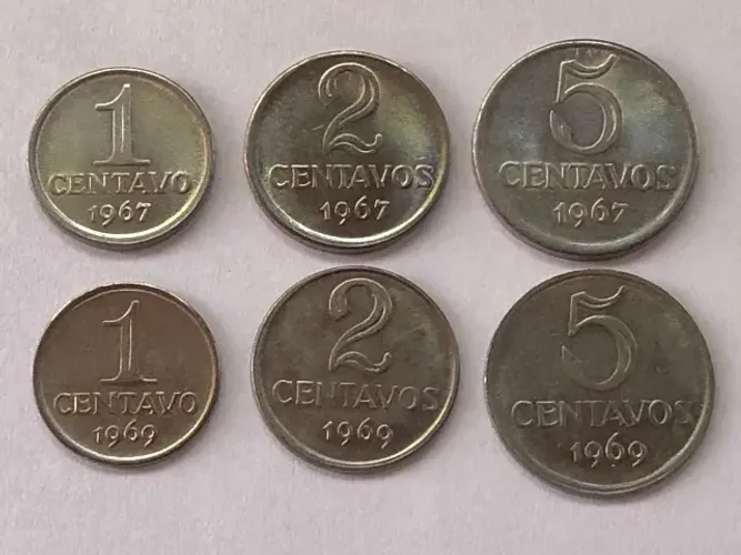 Moedas centavos- anos 1967- 1969