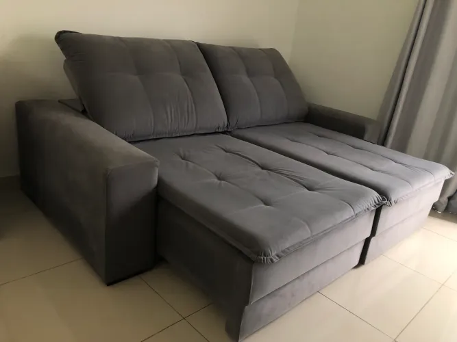 Sofá retratil e reclinavel 2,30m molas ensacadas